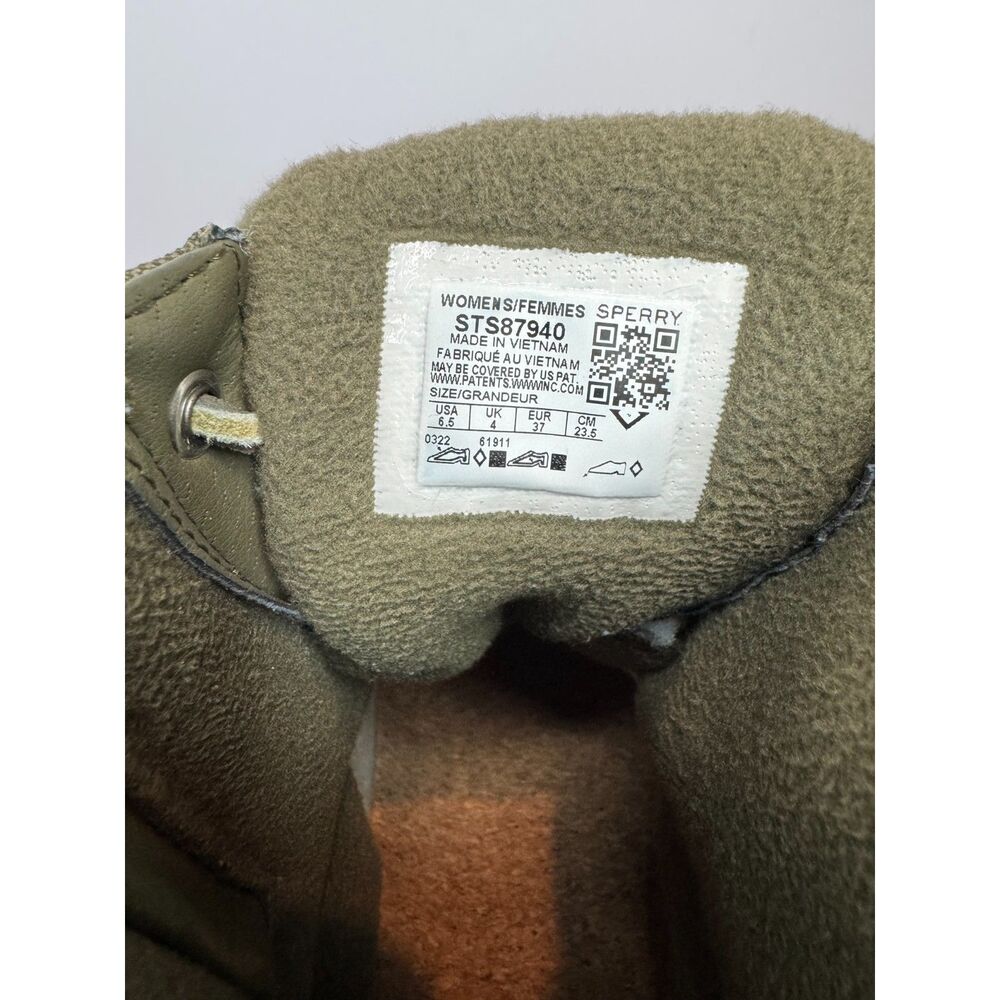 Sperry Saltwater Duck Boots Womens 6.5 Olive Green Waterproof Lace Up Rain Boots - Picture 8 of 8